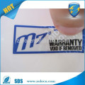 Non removable tamper proof stickers/blank tamper evident labels